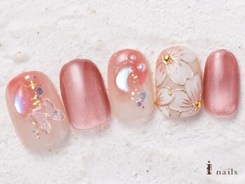 アイネイルズ 横浜WEST店(I-nails)/桜うるつやネイル10480円
