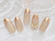 ネイルサロン ラグゼ(Nail salon Luxe)/ミラーフレンチ×バタフライ