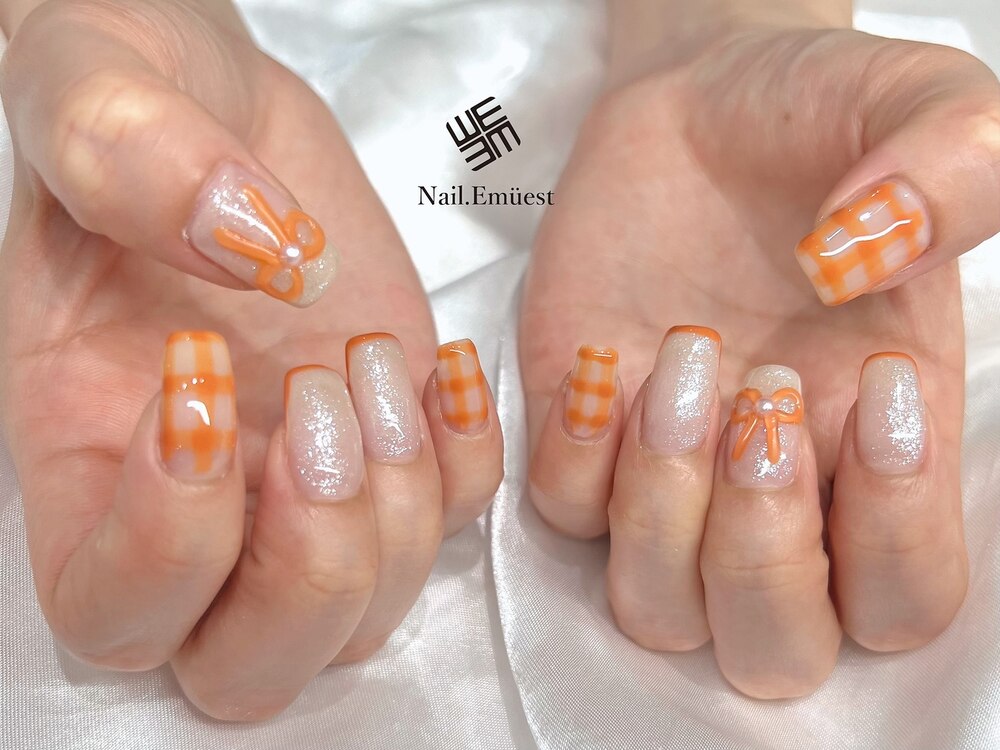 2025年冬】オレンジ リボンのネイルデザイン集｜人気順  
