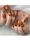 ブラウンオーロラネイル
