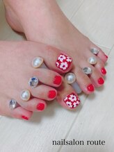 ネイルサロン ルート 二子玉川(nailsalon route)/フットジェル親指アート込定額制