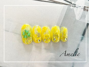 アメリ(Amelie)/黄色/ラメ/クローバー