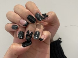 黒リボンネイル＊8250円