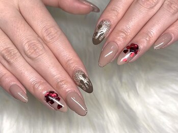 ローブセカンド(L'aube 2nd)/ジェル◆バレンタインネイル