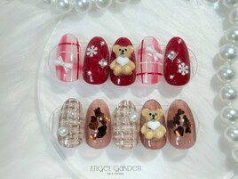 秋冬くまネイル