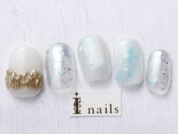 アイ ネイルズ 天神店(I nails)/大人ブルーネイル¥8500