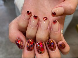 ぷっくりハートと赤ホロラメ