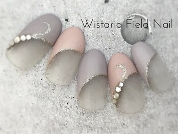 ウィスタリアフィールドネイル MONAD店(WISTARIA FIELD)/斜めフレンチネイル