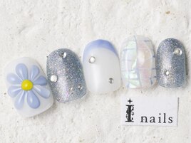 ブルーぷっくりフラワー