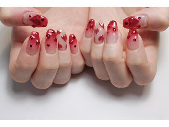 バレンタインネイル