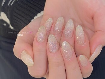 【シンプルキラキラネイル】