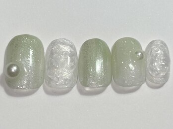 ネイルメゾン 渋谷店(NAIL MAISON)/もやもやパールミラー韓国￥5500