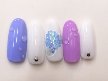 プルミエ ネイル(Premier Nail)/NEW!紫陽花と水滴ネイル