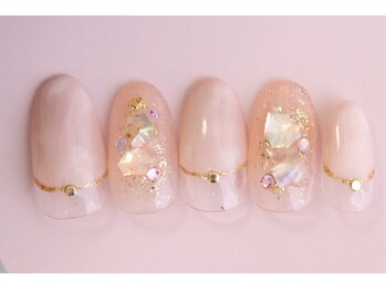 ローズクレア(Rose Crea)/マーブルとシェルネイル