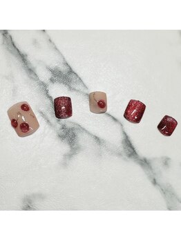 ホワイト(WHITE)/定額フットネイル