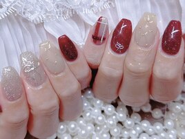 赤系冬っぽいデザイン