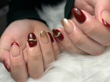 ラモ ネイル 大宮(Ramo)/ゴールド×ボルドー