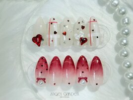 赤ハートネイル