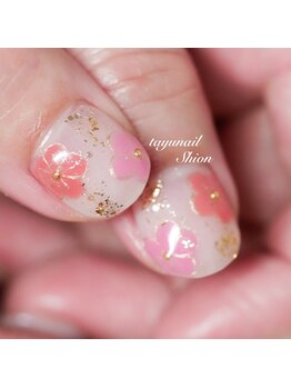 手描き和柄フラワーネイル