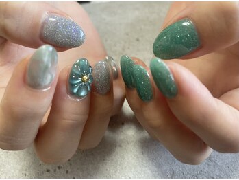 フォーユーネイル(4U nail)/ブルー グリーンニュアンス