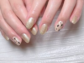 ラメワンカラー＆ポイントアート