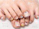 夏カラフルフットネイル