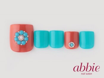 ネイルサロン アビー グランデュオ蒲田店(abbie)/ターコイズフラワー　￥11407