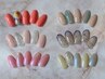 《平日限定》上品に魅せる指先　ジェルシンプルアートデザイン