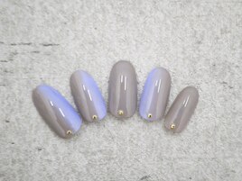 グレー＆パープルオンブレネイル