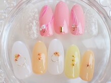 ネイルサロン あかねいろ/春夏　押し花　フラワー　手描き