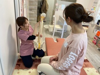 カイロプラクティックそらいろ/骨格模型を使ったカウンセリング