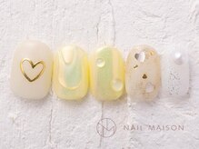 ネイルメゾン 渋谷店(NAIL MAISON)/イエローミラーハート￥6800