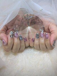 ツイード＆マーブルネイル