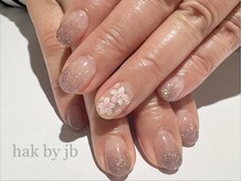 ハク ネイル バイジェービー 稲毛(hak nail byjb)/フラッシュラメグラ＋桜アート