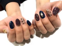 アース コアフュールボーテ 新潟中野山店 (EARTH Coiffure beaute')/レオパードネイル ￥7000