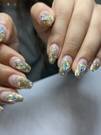 ラメグラ×キラキラストーン