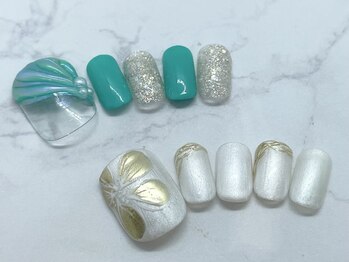 タネモト(Tanemoto)/8月フットネイル¥6600