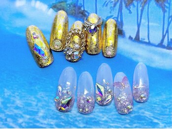 アン ジョーヌドラゴ/【自爪ネイル】ゴテゴテネイル