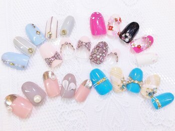 ネイルコレクション ピンク(Nail Collection Pink)/ストーン・リボン・３Ｄフラワー