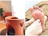 黄土漢方よもぎ蒸し+デトックス足つぼ80分★冷え・むくみ・美脚