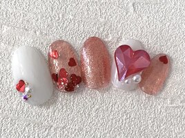 バレンタインネイル