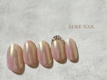 ルークネイル(LUKE NAIL)/ピンクベージュオーロラビジュー
