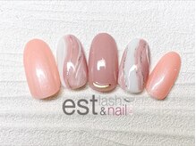 エストラッシュアンドネイル 銀座店(est lash&nail)/くすみピンク　ラインネイル