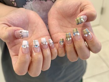 プラス ファースト(Plus 1st)/チェックネイル♪byKobayashi