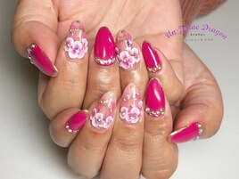 ピンク☆３Dネイル