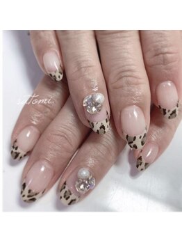 ミレイス 秋葉原(Mirace)/ヒョウ柄ビジューネイル