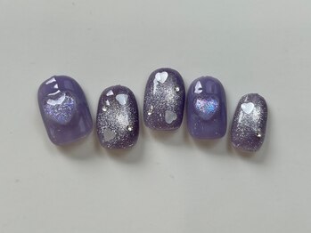 ネイルメゾン 天神店(NAIL MAISON)/うるうるパープルハート¥9000