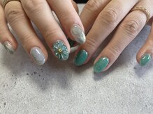 フォーユーネイル(4U nail)/ぷっくりフラワー ブルー