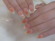 リボン(RIBBON)/【オレンジピンクチークネイル】