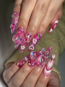 エクアネイルズ(Akuwa nails)の写真/【チップは使用しません◎】丁寧にアクリルスカルプで長さだし♪美フォルムとモチの良さが好評◆半個室空間